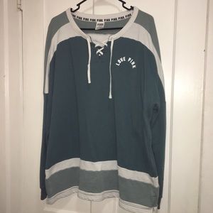 PINK hockey lace sweatshirt